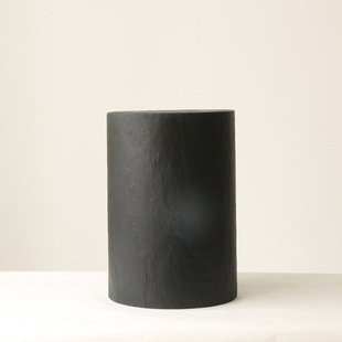 Nordic Carbonized Black Geometric Solid Wood Pier Sitting Stool Burning Log Homestay Decoration Corner Design Stump Stool