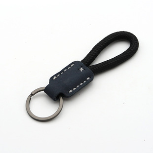 Pure handmade leather car keychain pendant creative first layer matt leather key ring multifunctional lanyard keychain