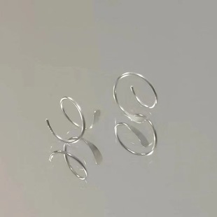S925 silver needle geometric smooth rotating earring women's earrings jewelry trendy temperament simple sleep without picking earrings