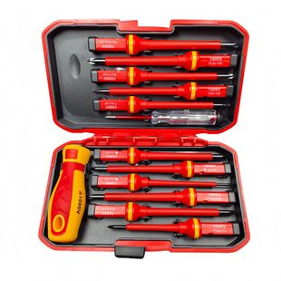 Screwdriver suit 13-piece set chrome vanadium steel household electrician screwdriver insulated high voltage electrician wholesale special tool