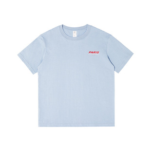 Casual Cotton Short-sleeved T-shirt Men's and Women's Summer Simple English Round Neck Pullover Base Shirt Couple's Top