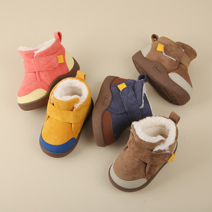 Winter Children's Snow Boots Soft Bottom Non-slip Baby Toddler Shoes fleece-lined Boys Cotton Shoes Girls Short Boots Baby Shoes