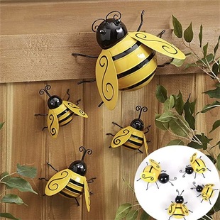 Creative Outdoor Bar American Pastoral Decorations Iron Bee Interior Wall Decoration Wall Hanging Metal Crafts