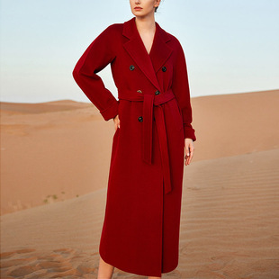 European and American Thickened Double-sided Pure Wool Coat Loose Waist Wool Coat Young Fashion Classic Lined Edition