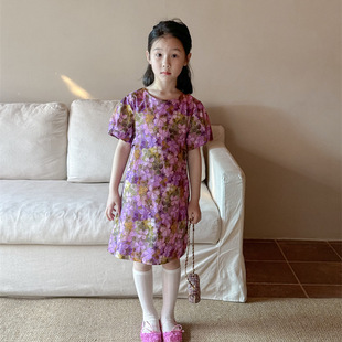 Purple Lace-Up dress