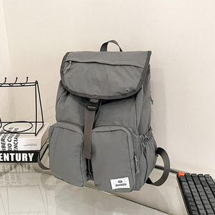 Trendy Simple Schoolbag 2024 New Fashion All-match Large Capacity Travel Backpack Junior High School Student College Student Backpack