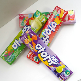 South Korea Imported Krian Fruit-Flavored Gummy Candies 4 Pieces of Apple Grape Strawberry Lychee Flavored Chewing Candies Casual Candies