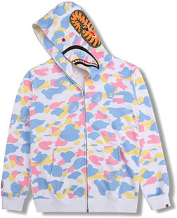 3D printing cross-border Europe and the United States new fashion brand shark clothing camouflage printing men and women couples Joker wholesale zipper to the end