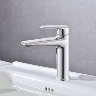 Copper alloy hot and cold wash basin wash basin basin faucet bathroom bathroom cabinet single hole faucet switch
