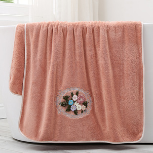 Embroidered flower bath towel wholesale thick absorbent soft men and women couples daily necessities hotel gift spot bath towel