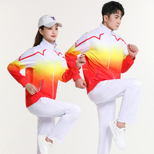 Square Dance Sports suit Summer Broadcast Gymnastics Jiamusi Aerobics Hiking Team Walking Soft Ball Clothing