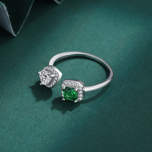 S925 Sterling Silver Ring Women's Ins Trendy Cold Style Light Luxury Niche Opening Zircon Distinctive Exaggerated European and American Ring
