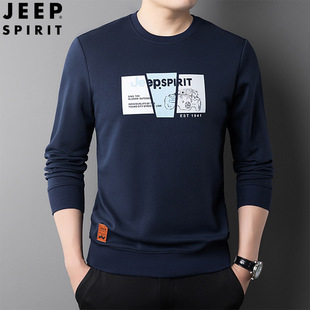 JEEP SPIRIT весна-осень новый стиль мужской повседневный свитер с длинными рукавами рыхлый круглый воротник модный свитер для мужчин