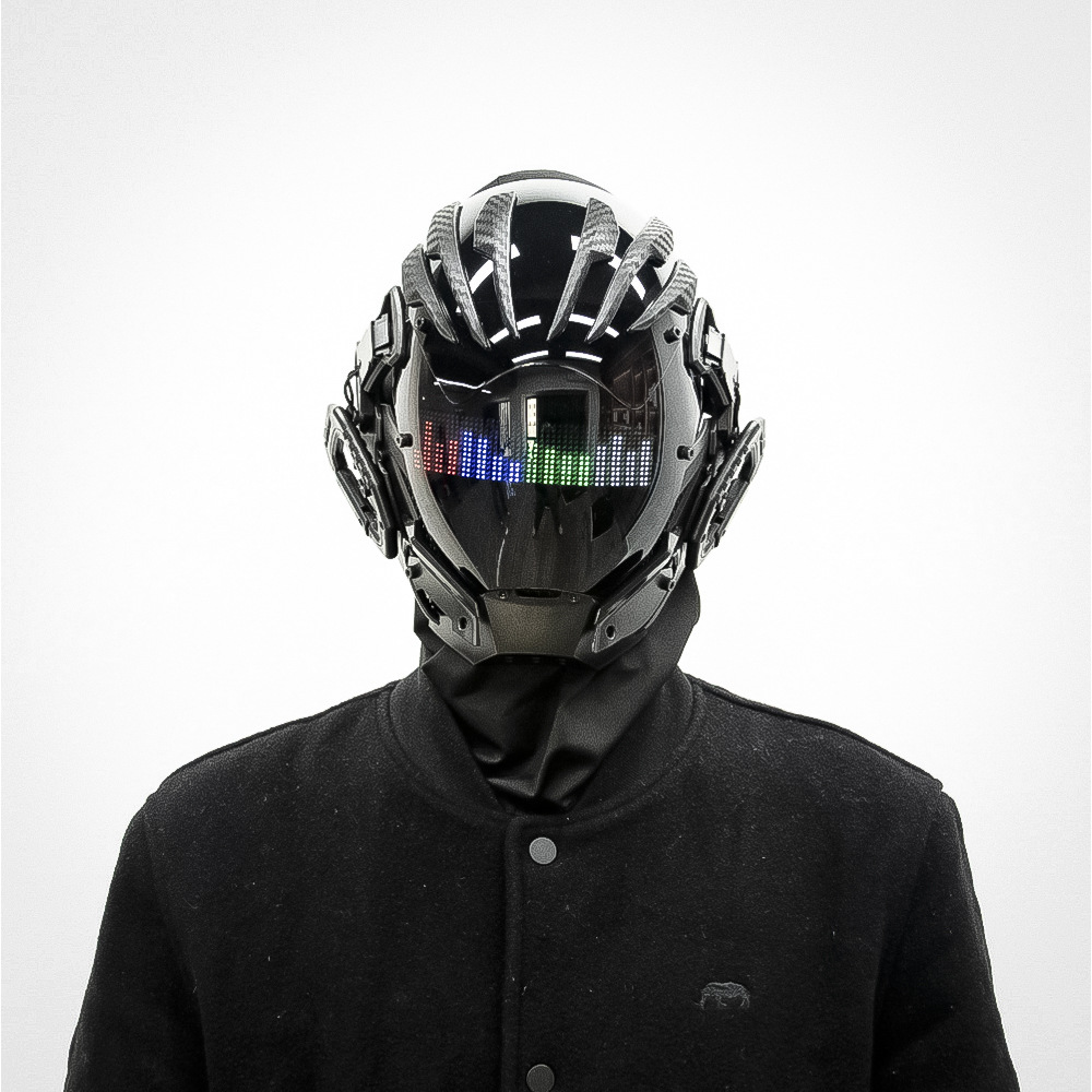 Cyberpunk Mask for Men, Full Face Mask, Tactical Mecha Style, Tech-Savvy Helmet, Quirky Headgear