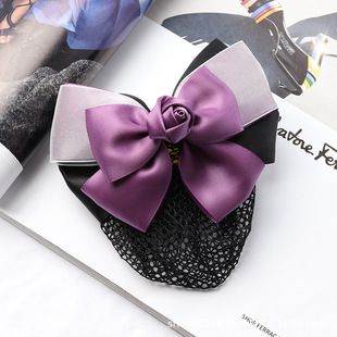 Head Flower Female Professional Nurse Stewardess Bank Work Hair Accessories Adult Temperament Hair Net Korean Bow Net