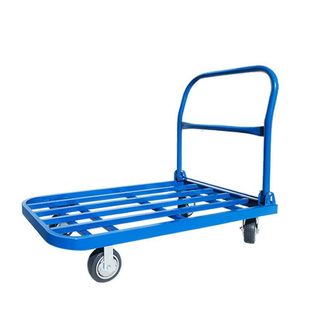 Steel Tube Trolley Truck Square Tube Trolley Pull Steel Plate Layered Flatbed Truck Folding Quiet Four-wheel Trailer