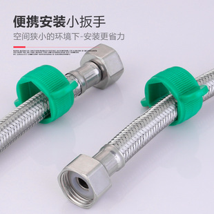 Faucet angle valve inlet pipe explosion-proof Basin hot and cold water supply pipe 304 stainless steel braided pointed hose fittings