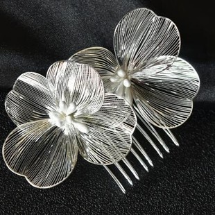 Bridal Headwear Korean Style New Super Fairy Golden Flower Hair Comb Handmade Vintage Baroque Wedding Yarn Hair Ornaments