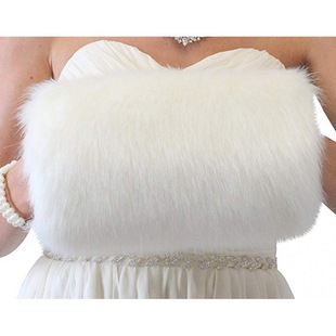 Bride winter warm hand cover warm gloves with cloak hand tube artificial fur black and white factory hair generation