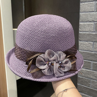 Hat Women's New Fashion Top Hat Curl Basin Hat Sun Protection and Sunshade Fisherman Hat Dome French Top Hat Summer England