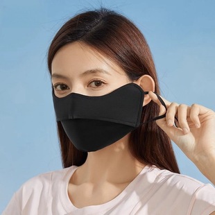 Sunscreen Mask Summer Women's New Upgraded Ice Silk Polyester Face Cover Thin Breathable UV Protection Eye Corner Mask
