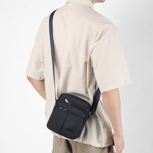 Shoulder Bag Men's 2024 New Large Capacity Waterproof Crossbody Bag Fashionable Casual Business Small Backpack Nylon Vertical