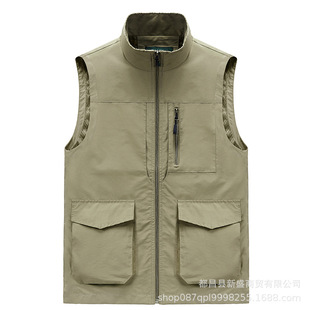 Spring Summer Thin Quick-drying Sleeveless Vest Stand Collar Vest Sleeveless Loose Vest Men's Vest