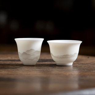 Suet Jade White Фарфоровая дегустация Чашка Чернила и стирка Yuanshan Master Cup Одиночная чашка Бытовая керамика Чайный набор Кунг-фу Чайная чашка ручной работы