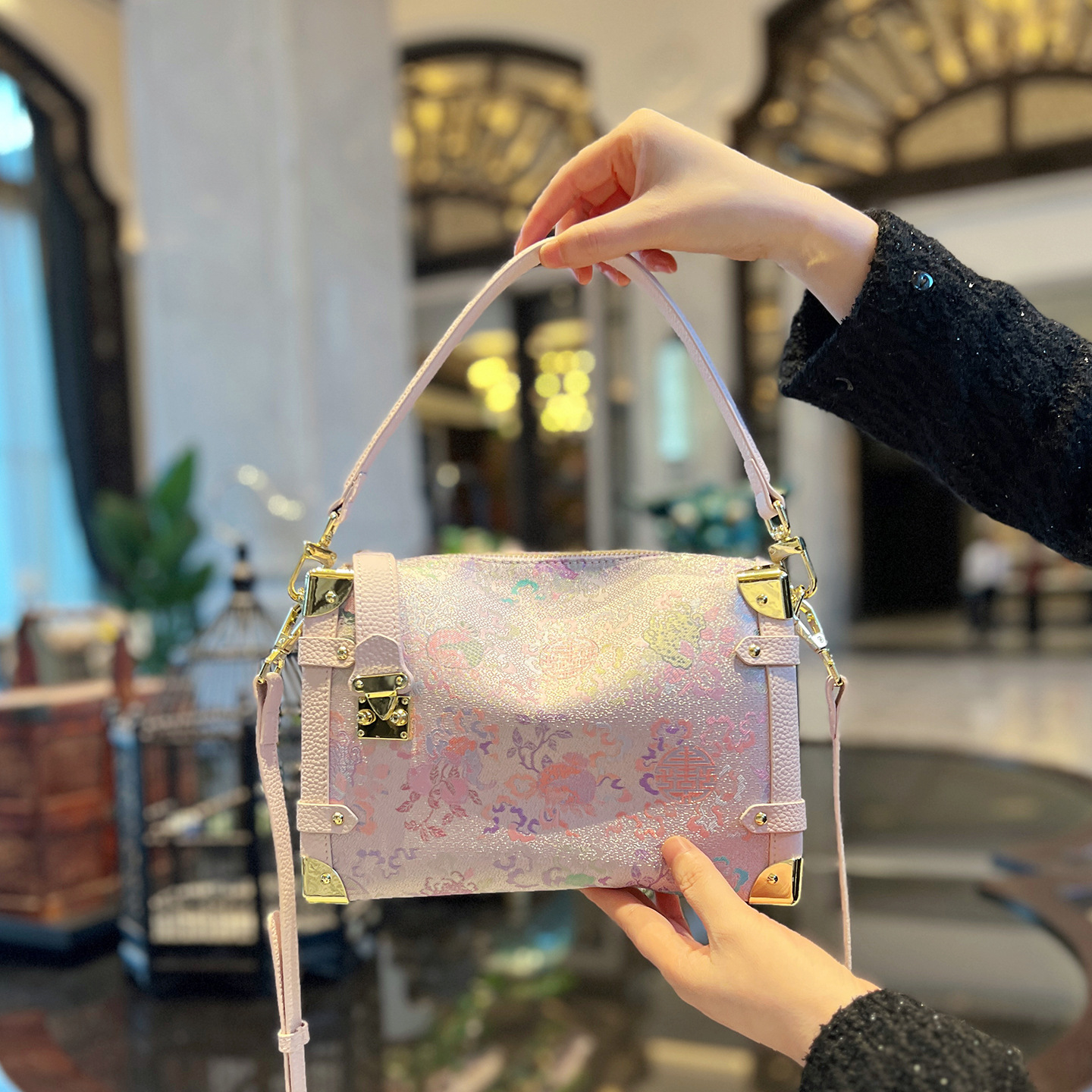 Live Streaming Cross-Border E-commerce Intangible Cultural Heritage Song Brocade Box Bag Pillow Bag 2026 Spring/Summer New High-End Shoulder Handbag