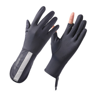 Sun protection gloves women's UV protection Ice Silk Touch Screen Gloves breathable summer thin outdoor riding driving