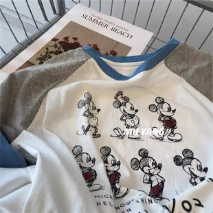 Shoulder T-shirt Spring and Autumn Loose Slimming T-shirt Long Sleeve Top 2024 New plus size Women's Casual All-match