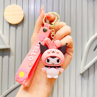 Trendy cool new cute key chain doll new key chain car silicone backpack pendant school bag pendant doll
