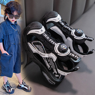 Children's Sandals 2025 Summer New Soft Bottom Swivel Button Fashion Middle and Big Children's Casual Sandals Fashion
