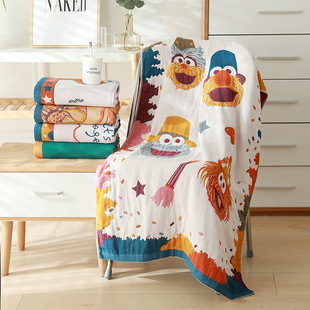 Five-layer Gauze Bath Towel Extra Large Cotton Cartoon Towel Couple Children Quick-drying Absorbent Thickened Bath Towel Bath Towel