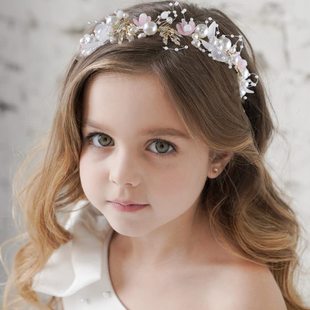 Beautiful Forest Pink Garland Flower Headband Super Fairy Flower Pearl Headband Bridal Crown European Style Kidsren's Headwear