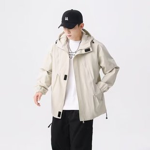 Mountain Style Outdoor Windbreaker Jacket Men's American High Street Handsome Set Niche Jacket Spring and Autum Mountain Climbing Waterproof Jacket
