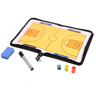 Two-fold zipper coach sand table tactical plate football basketball tactical plate folding magnetic belt zipper PU leather