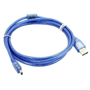 mini usb data line transparent blue all copper USB to MINI 5PIN male to male USBT Port Line 2.0 version