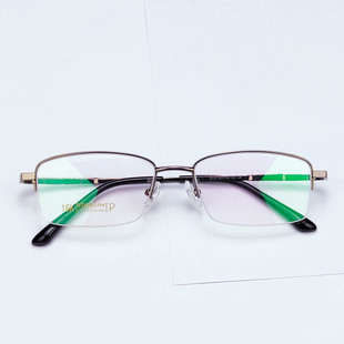 Men's 18K non-magnetic steel imitation titanium business glasses frame medium and small half frame wholesale with myopia presbyopia IP plating 137