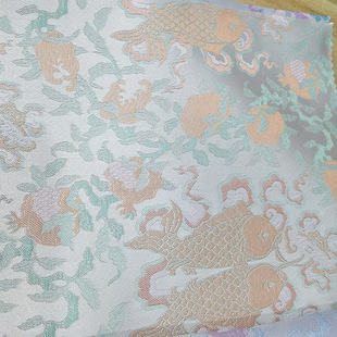 Song Jin Guo Feng Koi большой жаккард атласная ткань новый национальный стиль cheongsam классический жилет, тканая детская одежда