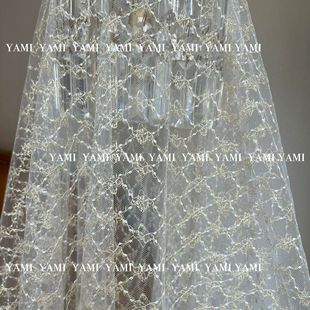 Factory Direct supply gold silk Diamond small Flower jacquard mesh cloth jacquard mesh cloth children's clothing Hanfu Lolita fabric
