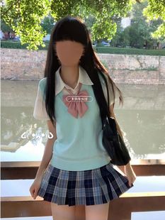 Early Autumn suit Student V-neck Knitted Sweater Vest Vest Basic Top All-match Original Uniform suit