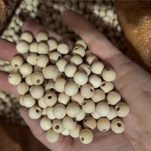 Customized Large and Small Hole Wooden Beads, Hand-Beaded Logs, Loose Beads, Lotus Wood, Beech Wood Round Beads, Beech Wood Crafts Decoration