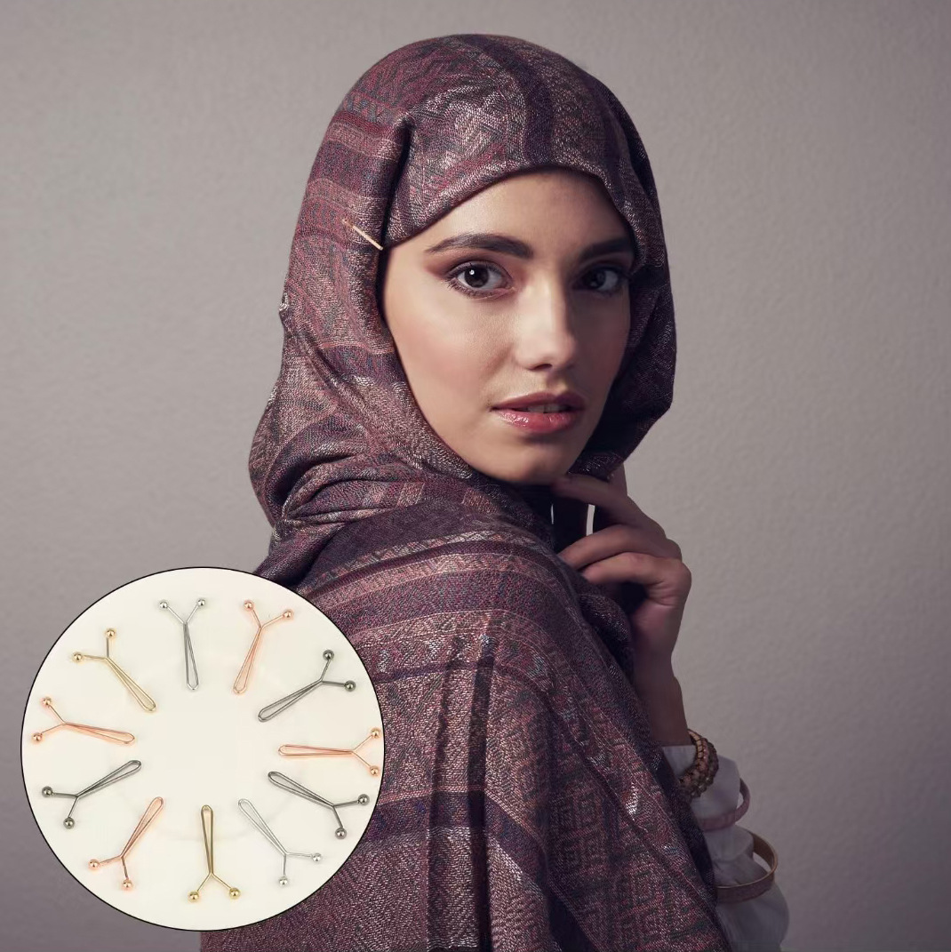 Cross-Border Hot-Selling Headscarf Clip for Women, Scarf Neck Clip, Silk Scarf Clip, Pants Waistband Reducer, U-Shaped Fixer