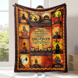 Halloween Blanket Printed Blanket Blanket for Relatives and Friends Blanket Sofa Office Air Conditioning Method