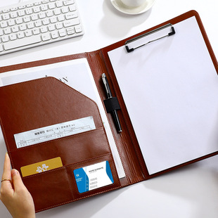 Jintu Buckle Multifunctional Folder PU Leather A4 Notes with Magnetic Buckle Business Manager Folder Folder