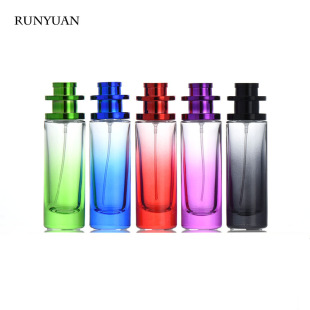 New cylindrical 15 screw perfume sub-bottle 20ml 30ml glass empty bottle gradually transparent blue and black