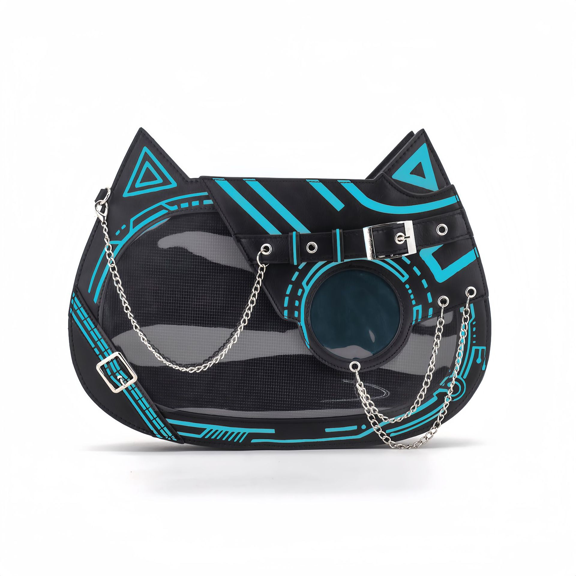 New Trendy Bag 2024 Women's Bag Electronic Bionic Cat Ita Bag Large Glue Valley Luminous Reflective Cyberpunk Backpack