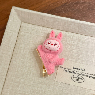 Cartoon Labubu Doll Lying Hairpin Female 2025 New Girly Heart Side Bangs Clip Duckbill Clip Hair Accessories