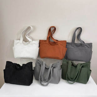 2025 New Trendy Fashion Casual Corduroy Bag Women's Shoulder Bag Large Capacity Class Commuter Tote Bag
